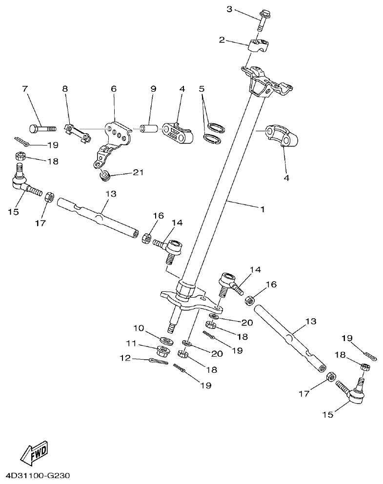 Yamaha 250RAP STEERING parts diagram